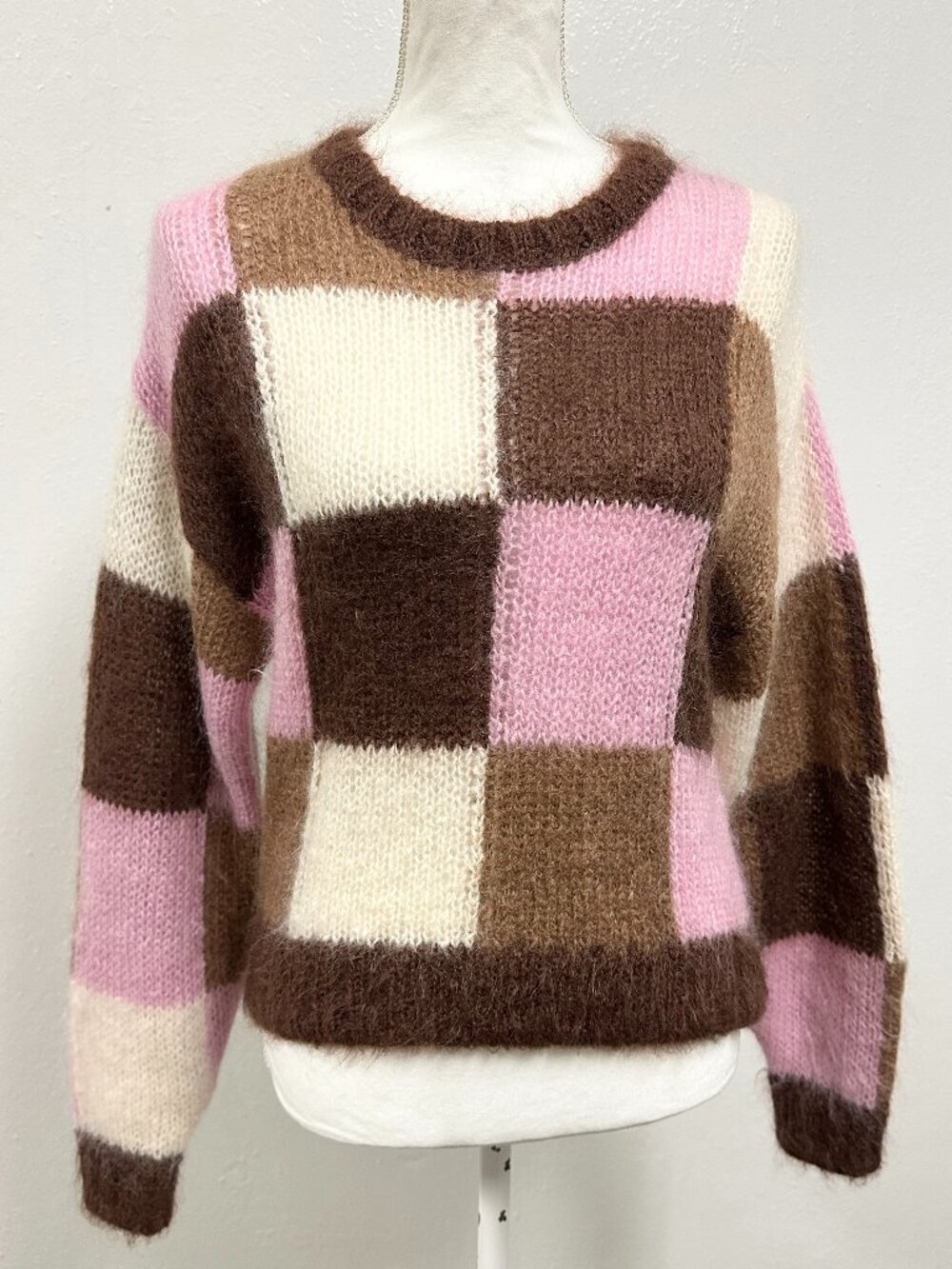 And Other Stories Mohair Knit Checker Patterned Sweater Size XS